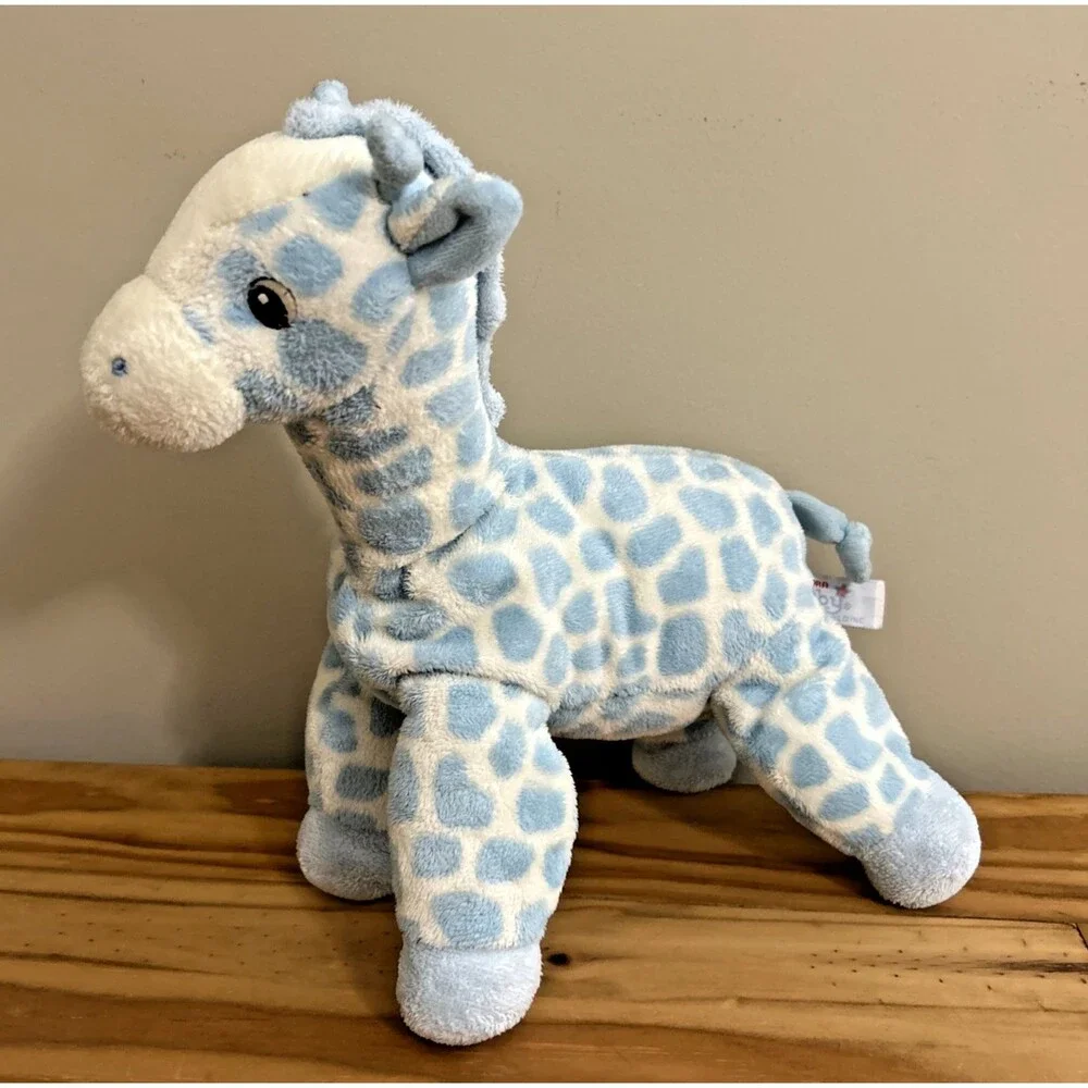 Aurora Baby Blue Giraffe Plush Soft Toy Stuffed Animal 12